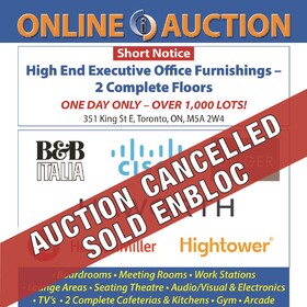 AUCTION CANCELLED SOLD ENBLOC - Short Notice Auction - 2 Floors of High End Office Furnishings & Cafeteria Equipment