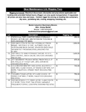 Exclusive Rigging Fees